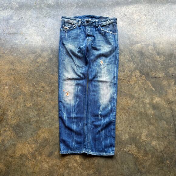 Crazy Diesel Brand Washed Blue Jeans - Picture 4 of 12
